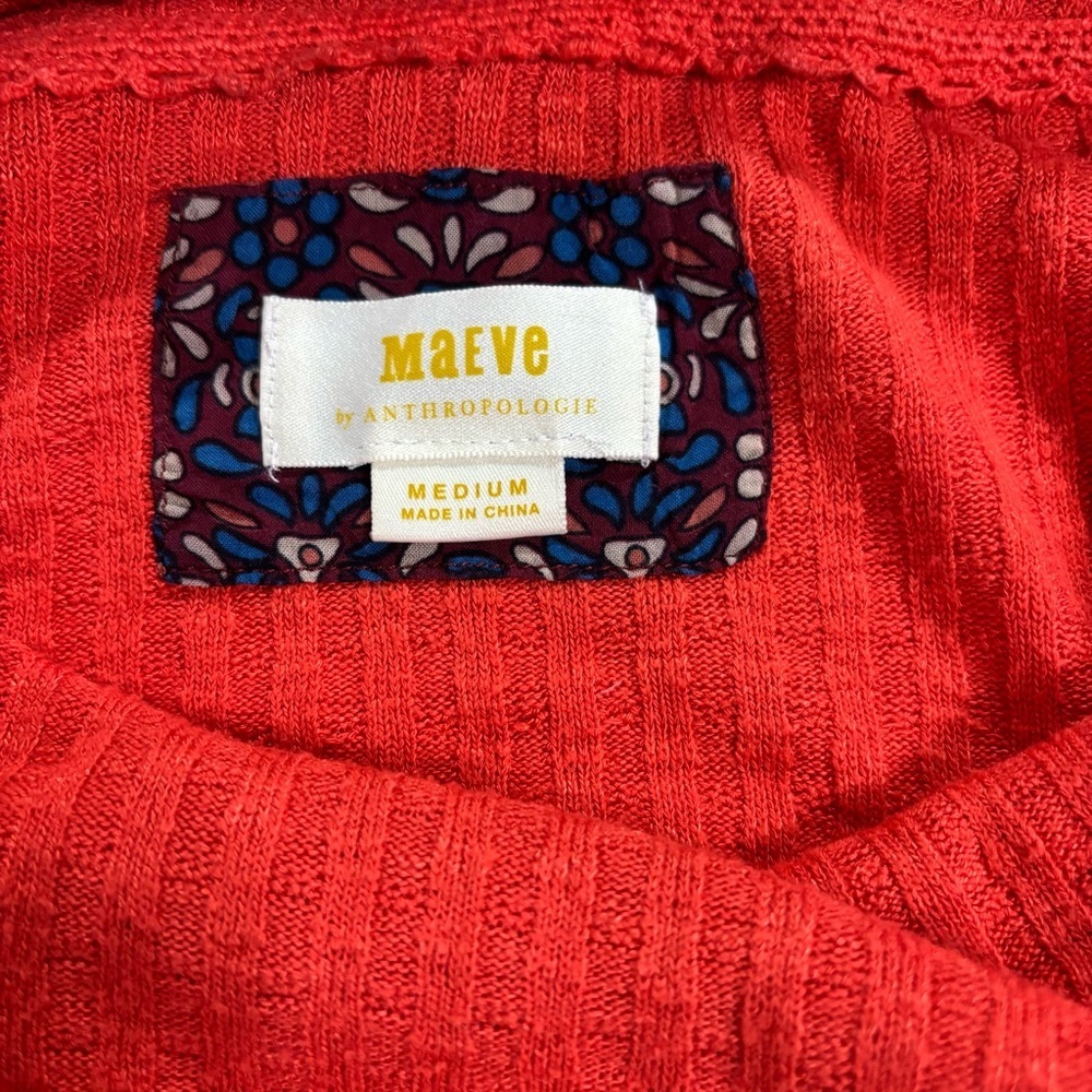 Anthropologie Vibrant Orange, Cowl Neck Long Sleeve  Shirt - Picture 4 of 4